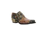 New Rock geprägte Vintage-Schuhe aus schwarzem Leder mit Schnallen – M-7960-S14