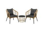 4goodz Outsunny rotan tuinmeubelset 3-delig. zitgroep met kussens voor terras
