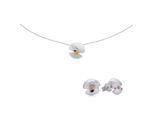 Orphelia Dames 925 Sterling Zilveren Set: Ketting + Oorbellen - Zilver SET-5661