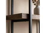 MAZAZU Open boekenkast industrieel – hout & metaal – 4 planken – 74 × 29,6 × 154,5 cm