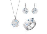 Orphelia 'Babette' Dames 925 Sterling Zilveren Set: Ketting + Oorbellen + Ring - Zilver SET-7504