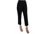 Dolce & Gabbana Vrouwen Zwarte Geknipte Knoop-Bezette Broek
