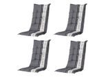 Madison tuinkussens hoge rug garden grey 123x50 - tuinstoel kussen 4 stuks