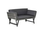 4goodz Polyrattan tuinbank 2-zits met opklapbare armleuningen