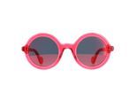 Moncler ML0005 75Z glimmende fuchsia paarse gradiÃ«nt gespiegelde zonnebril