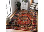 Muratap Vintage marrakech vloerkleed zwart / multi laagpolig- 250x250 cm