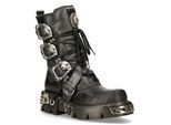 New Rock Schwarze mittelhohe Gothic-Lederstiefel-391-S1