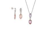 Orphelia Dames 925 Sterling Zilveren Set: Ketting-Hanger + Oorbellen - Zilver SET-5915