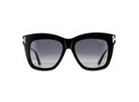 Tom Ford zonnebril Dasha FT0822 01D Glansende zwarte rookgradiënt gepolariseerd