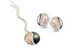 Orphelia 'Unari' Dames 925 Sterling Zilveren Set: Ketting-Hanger + Oorbellen - Zilver/Rosé SET-7112