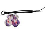 Porte-clés C'N'C en cuir blanc, logo papillon, pour homme Costume National