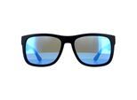 Tommy Hilfiger Rectangle Mens Matte Blue Blue Mirror Sonnenbrillen