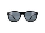 Arnette Rectangle Mens Shiny Black Dark Grey Polarized Sonnenbrillen