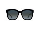 Gucci Square dames zwart met groene en rode glitter grijze gradiënt GG0034SN zonnebril
