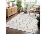 Muratap Trellis uni effen laagpolig vloerkleed modern 200x290 cm