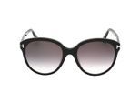 Tom Ford Gradient Smoke Lensed Glanzende zwarte plastic zonnebril