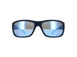 Arnette Rechthoekige Heren Mat Blauw Donkergrijs Spiegeld Waterblauw Zonnebril