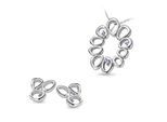 Orphelia Dames 925 Sterling Zilveren Set: Ketting-Hanger + Oorbellen - Zilver SET-5018