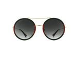Gucci Zonnebril GG0061S 003 Goudgroen En Rood Groen Verloop