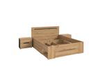 Furnilux Slaapkamer-set basalt 3-delig met bed en nachtkasten stijlvol en