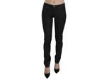 Costume National Jean skinny noir à taille basse pour femme, décontracté, en jean