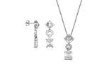 Orphelia Dames 925 Sterling Zilveren Set: Ketting-Pendant + Oorbellen - Zilver SET-5919