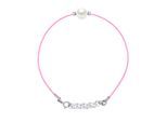 DIADEMA - Armband - Rosa Nylon - Süßwasserperle - Diamanten