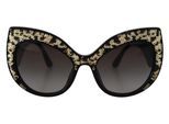 Dolce & Gabbana Zwart Goud Sequins Vlinder Gepolariseerde DG4326 Dames Zonnebril