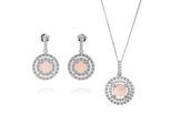 Orphelia 'Rivera' Dames 925 Zilveren Set: Ketting-Hanger + Oorbellen - Zilver SET-7481/PC