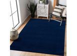 Muratap Uni effen laagpolig vloerkleed modern donker navy- 200x200