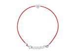 DIADEMA - Armband - Rotes Nylon - Herz - Echter Diamant