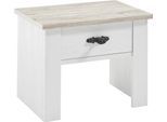 Nachtkommode HOME AFFAIRE "Florenz Nachtschrank Seitenschrank Kommode", weiß (weiß, pinie), B:58cm H:45cm T:40cm, Holzwerkstoff, Sideboards, mit schön verzierten, außergewöhnlichen Metallgriffen Nachttisch