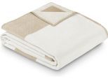 Wohndecke IBENA "Jubiläumsdecke 200 Jahre IBENA", beige (natur, 2026), B:150cm L:200cm, Baumwolle, Polyacryl, Polyester, Wohndecken, Wohndecke, limitierte Kollektion