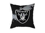 Dekokissen GREAT BRANDING "Great Branding Kissen Las Vegas Raiders "Brush" 50x50cm", Gr. 1 Stk., schwarz-weiß (mehrfarbig), 100% Polyester, Dekokissen_Sitzkissen_Kissenhüllen
