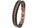 Lederarmband JOOP "2038037, 2038038", braun, Armbänder, Herren, 21,5cm, Edelstahl Leder, Edelstahl, Leder, Lederarmband