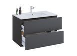 VCM 2-tlg. Waschtisch mit Keramikbecken, Badschrank mit 2 Softclose-Schubladen, Maße Waschplatz Set: H. 51 x B. 81 x T. 47 cm, Cosila-I
