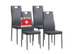 Albatros Esszimmerstühle SALERNO 4er Set, Grau - Edles Italienisches Design, Polsterstuhl Kunstleder-Bezug, Modern und Stilvoll am Esstisch - Küchenstuhl, Stuhl Esszimmer hohe Belastbarkeit