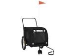 VidaXL Fahrradanhänger Hund 134 x 68 x 74 cm (L x B x H) schwarz