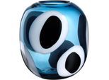 Vase Blau/Schwarz/Weiß