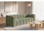 Big-Sofa HOMSY BY ANA JOHNSON "»L« BOUBELLE Design-Sofa mit Steppung, Bubble-Optik, Breite 246 cm", grün, B:246cm H:75cm T:100cm, 100% Polyester, Sofas, Big-Sofa, 4-Sitzer mit Wellenunterfederung, L Sitztiefe 63 cm