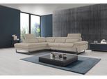 Ecksofa EGOITALIANO "Queenie, extravagantes Sofa mit erstklassigem Sitzkomfort, L-Form", grau (opal grau), B:284cm H:95cm T:108cm, Luxus-Microfaser (100% Polyester) Leder »BULL« (echtes Rindsleder). Geschliffenes, pigmentiertes und behandeltes Rindsleder mit einer Dicke von 1, 3-1, 5 mm. Dieses Leder zeigt eine ziemlich weiche Hand mit einem halb undurchsichtigen Aussehen. Es handelt sich um ein g