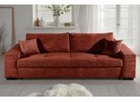 Schlafsofa COLLECTION AB "Kreta, B: 248 cm, Liegefl. 137x195 cm", rot (terracotta), B:248cm H:43cm T:87cm, 100%Polyester, Sofas, Schlafsofa, Bettfunktion, Bettkasten & 2 Zierkissen, optional mit Topper