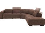 Ecksofa EGOITALIANO "Sauvanne, Designsofa der Extraklasse, elegant und bequem, L-Form", braun (mud), B:300cm H:100cm T:274cm, Luxus-Micofaser Lederoptik (100% Polyester) ist ein neues technisches Gewebe mit einem visuellen und taktilen Aspekt, der dem Nubuk sehr nahe kommt, mit innovativen Eigenschaften. Seine außerordentliche Weichheit kommt von einem exklusiven Produktionsprozess, der Unreinheit
