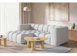 Ecksofa HOMSY BY ANA JOHNSON "»L« BOUBELLE L-Form, Design-Sofa, Bubble-Optik, Breite 247 cm", hellgrau, B:247cm H:75cm T:156cm, 100% Polyester, Sofas, Ecksofa, hoher Sitzkomfort dank Wellenunterfederung, L Sitztiefe 63 cm