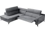 Ecksofa EGOITALIANO "Edith, Designsofa mit hohem Sitzkomfort, Breite 269cm, L-Form", grau (steingrau), B:269cm H:96cm T:203cm, Luxus-Micofaser Lederoptik (100% Polyester) ist ein neues technisches Gewebe mit einem visuellen und taktilen Aspekt, der dem Nubuk sehr nahe kommt, mit innovativen Eigenschaften. Seine außerordentliche Weichheit kommt von einem exklusiven Produktionsprozess, der Unreinhei