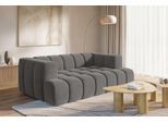 3-Sitzer HOMSY BY ANA JOHNSON "»XL« BOUBELLE Design-Sofa extra tief, Bubble-Optik, Breite 217 cm", grau (anthrazit), B:217cm H:75cm T:135cm, 100% Polyester, Sofas, 3-Sitzer, hoher Sitzkomfort dank Wellenunterfederung, XL Sitztiefe 100 cm
