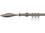 Gardinenstange LIEDECO "Esp Blatt" Gr. 1, schwarz (schwarz, messingfarben), L:120cm Ø:16mm, Metall, Gardinenstangen, Gardinenstange, 1-läufig im Fixmaß Ø 16 mm