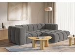 Ecksofa HOMSY BY ANA JOHNSON "»L« BOUBELLE L-Form, Design-Sofa, Bubble-Optik, Breite 247 cm", grau (anthrazit), B:247cm H:75cm T:156cm, 100% Polyester, Sofas, Ecksofa, hoher Sitzkomfort dank Wellenunterfederung, L Sitztiefe 63 cm