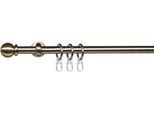 Gardinenstange LIEDECO "Esp Kugel" Gr. 1, schwarz (schwarz, messingfarben), L:120cm Ø:16mm, Metall, Gardinenstangen, Gardinenstange, 1-läufig im Fixmaß Ø 16 mm