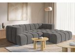 Ecksofa HOMSY BY ANA JOHNSON "»XL« BOUBELLE L-Form extra tief, Design: Bubble-Optik, Breite 247cm", grau (anthrazit), B:247cm H:75cm T:191cm, 100% Polyester, Sofas, Ecksofa, hoher Sitzkomfort dank Wellenunterfederung, XL Sitztiefe 100 cm